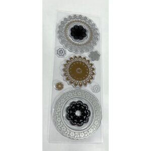 MARTHA STEWART DOILIES 42-24013 CLEAR CLING PHOTOPOLYMER STAMP SET CIRCLE FLOWER